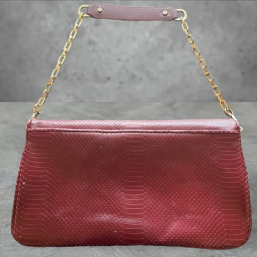 Tory Burch Burgundy Shoulder Bag with Gold Accents - Picture 11 of 16